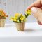 Dollhouse Miniatures Yellow Flower in Basket