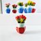 Miniatures Red Tulip flowers in Ceramic Vase