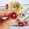 Dollhouse Miniatures Daisy Flower in Rattan Basket