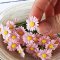 Handmade Miniatures Pink Daisy flowers 1/6 Scale