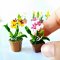 Handmade Miniatures Orchid Flowers Pot Fairy Garden Decoration