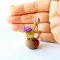 Handmade Miniatures Purple Lotus Flowers Pot Dollhouse Garden Decoration