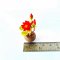 Handcrafted Miniature Red Lotus Flower Pot