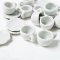 Ceramic Handmade White Coffee Tea Cups Saucers x5 Set
