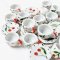 Ceramic Handmade Cherry Hand painted Coffee Tea Cups Saucers x5 Set