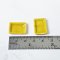 5 Pieces Miniatures Ceramic Yellow Tray Plates 17 mm.