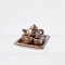 Ceramic Miniatures Brown Tea Cups Teapot Set