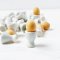 5 Pieces Ceramic White eggs Cups 10 mm. for Dollhouse Miniatures