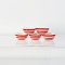 Dollhouse Kitchen Ceramic Bowls Hand Painted Red Strip