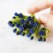 Blue Navy Roses Miniatures Handmade Clay Flowers
