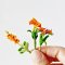 Orange Floral Miniatures Handmade Mixed Clay Flowers