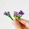 Miniatures Purple Floral Handmade Clay Flowers