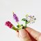 Miniatures Purple Floral Handmade Clay Flowers