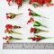 Mixed Lot Set 27 Pcs Red Floral Miniatures Handmade Clay Flowers