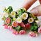 White Pink Lotus Handmade Miniature Clay Flowers