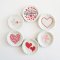 Ceramic Valentine's Day plates for dollhouses