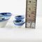 Ceramic Bowls Blue Orchid Flowers Hand-Painted Set