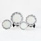 Ceramic Blue Flower Scallop Plate Set 4 Pcs