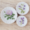 Ceramic Plate Purple Flowers Design 1/6 Scale Set 3 Pcs