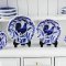 Blue Willow Plates Rooster set 4 pcs