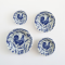Blue Willow Plates Rooster set 4 pcs