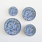 Blue willow small flowers Ceramic Plates set 4 pcs