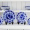 Blue Willow Plates Lotus Design set 4 pcs