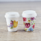 Small cups with colorful flowers