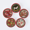 Ceramic Plate Festive Christmas Design Set 5Pcs