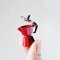 handcrafted miniature red espresso maker, perfect for dollhouse kitchen decor and creating realistic coffee scenes