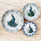vintage peacock design ceramic plates for dollhouses