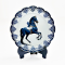 Blue Delft Horse Ceramic Plate Set 4 Pcs