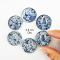 Miniature Blue and White Porcelain Plates with Oriental Designs