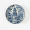 Miniature Blue and White Porcelain Plates Set with Asian Motifs