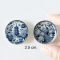 Miniature Blue and White Porcelain Plates Set with Asian Motifs