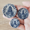 Miniature Blue and White Porcelain Plates Set - 3 Sizes - Asian Motifs