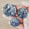 Miniature Blue and White Porcelain Plates with Peacock Design