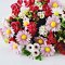 Handcrafted Miniature Mixed 80 Pcs Floral Bouquet with Red Accents