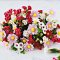 Handcrafted Miniature Mixed 80 Pcs Floral Bouquet with Red Accents