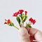 Handcrafted Miniature Mixed 80 Pcs Floral Bouquet with Red Accents