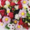 Handcrafted Miniature Mixed 80 Pcs Floral Bouquet with Red Accents