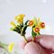 70 Pcs Handcrafted Miniature Yellow Floral Bouquet Collection