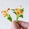 100 Pcs Handcrafted Miniature Orange Floral Bouquet Collection