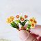 100 Pcs Handcrafted Miniature Orange Floral Bouquet Collection