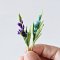 20 Pcs Handcrafted Miniature Blue & Purple Floral Bouquet Collection