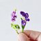 20 Pcs Handcrafted Miniature Blue & Purple Floral Bouquet Collection