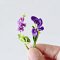 20 Pcs Handcrafted Miniature Blue & Purple Floral Bouquet Collection