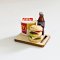 Miniature Fast Food Set with Burger, Soda Bottle