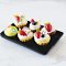 Miniature Assorted Fruit Cupcake on Black Tray