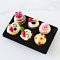 Miniature Assorted Sweet Cupcake on Black Tray